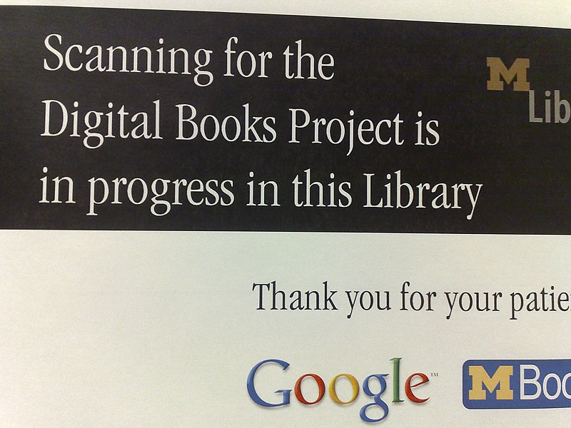 File:Google Book Search - notice board at michigan university library.jpg