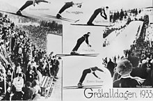 Grakall competition, 1933. Thorvald Heggem at top center. Grakalldagen (1933).jpg