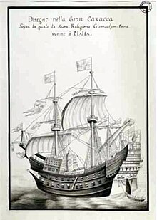 The Santa Anna, the Order's sole ship of the line when it arrived at Malta Grande caraque.jpg