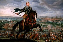 Gustavus Adolphus at the Battle of Breitenfeld in 1631. Gustave Adolphe at Breitenfeld-Johann Walter-f3706497.jpg