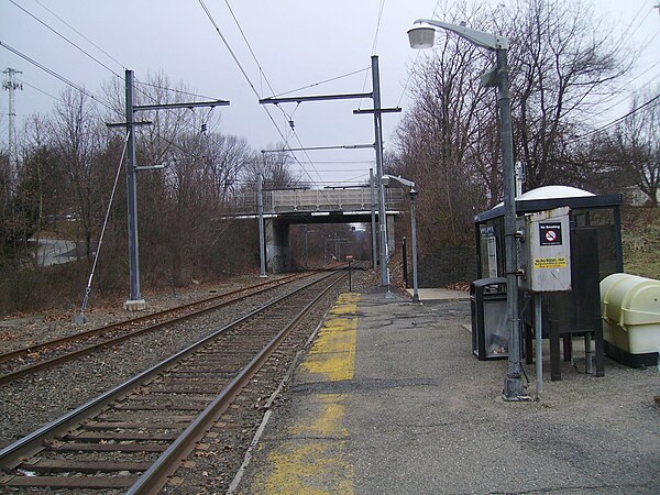 Great Notch Station looking towards Hackettstown prior to closure