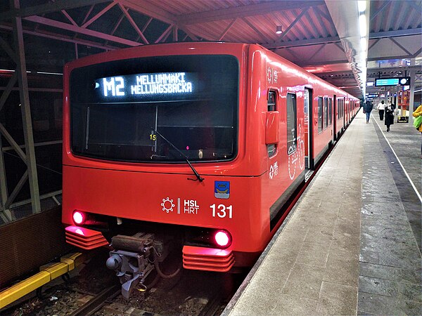 Renovated M100 Helsinki Metro train.