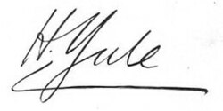 Henry Yules signatur