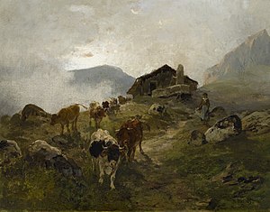 Kühe auf der Alm, 1884.