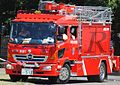 交通事故訓練に参加する 平塚市消防本部の救助工作車