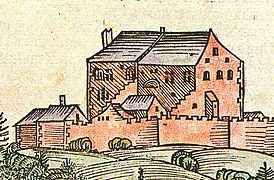 L'une des premières représentations du château dans les années 1460.