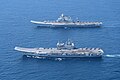 INS Vikramaditya with INS Vikrant during a multi-carrier operations in Arabian Sea