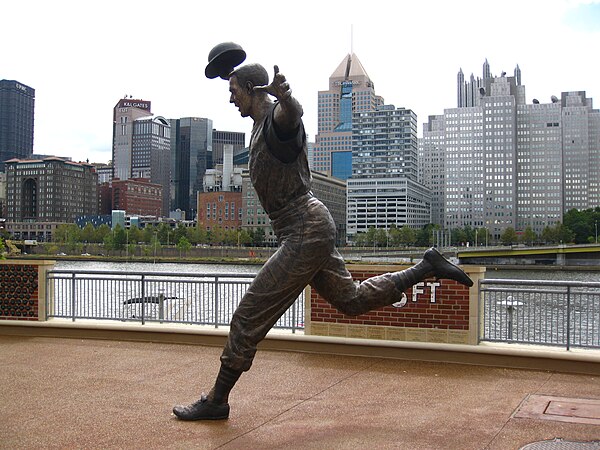 Statue commemorating when Bill Mazeroski hit a walk-off home run in Game 7 to clinch the 1960 World Series title for the Pittsburgh Pirates over the New York Yankees