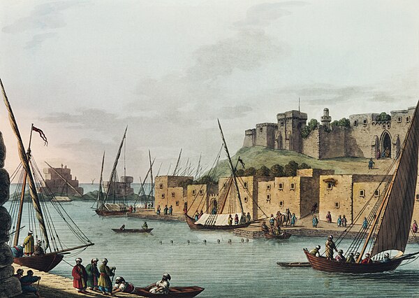 Tartus in Ottoman Syria, from an 1810 illustration by Luigi Mayer.
