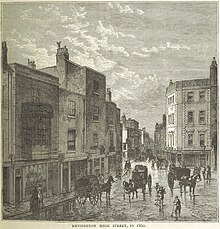 Kensington High Street in 1860 Image taken from page 151 of 'Old and New London, etc' (11187351613).jpg