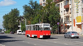 チェレポヴェツ市電の主力車両・71-605（2015年撮影）