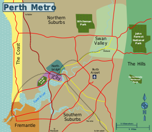 Perth Districts Map