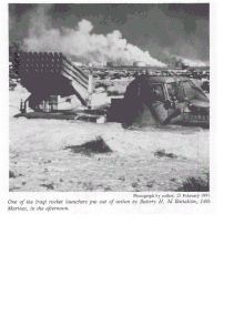 One of the Iraqi rocket launchers destroyed by Battery H, 3rd Battalion, 14th Marines, at the al Burqan Oil Field, Kuwait, 25 February 1991. Iraqi rocket launchers destroyed by Battery H, 3rd Battalion, 14th Marines.gif