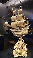 Ivoren fregat gedragen door Neptunus door Jakob Zeller (1581-1620)