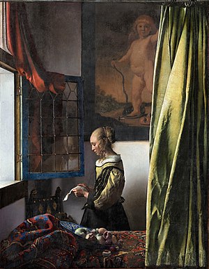 Brieflesendes Mädchen am offenen Fenster (Jan Vermeer)