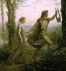 Orpheus's journey to the underworld to bring back Eurydice (pictured) is one of the references to Greek mythology in the series. Jean-Baptiste-Camille Corot - Orphee (modification).jpg