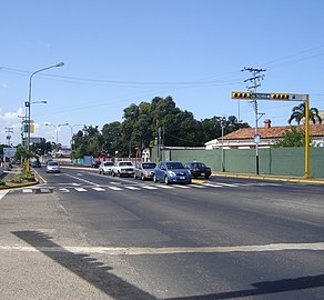 Cruce "semaforizado" en Ciudad Bolívar (Edo. Bolívar).