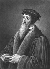 Portrait of John Calvin. In: (1909) Iconographie calvinienne: ouvrage dedie a l'Universite de Geneve John Calvin 2.jpg