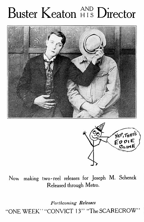 Buster Keaton and Eddie Cline in a 1920 advertisement