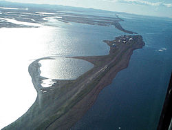 Aerial view of Kivalina from the northwest