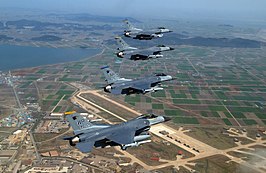 Luchtbasis Gunsan met F16s