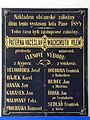 Pamětní deska v budově pošty v ulici Komenského č. 50, připomínající výstavbu tohoto domu v roce 1884. Text: Nákladem občanské záložny dům tento vystavěn leta Páně 1884. Toho času byli zástupcové záložny: Paterna Vaceslav, předseda, Wachsmuth Vilem, náměstek, členové výboru: z Kyjova: Bělohříbek Josef, Hájek Karel, Hanák Jan, Karásek Jan, Malovaný Felix, Procháska Raimund. Z venkova: Doubrava František z Bohuslavic, Hudec Jan z Mistřína, Řihák Jan ze Svatobořic, Sedlář František z Něčic