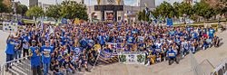 Rally held at the Los Angeles Memorial Coliseum in support of the Rams moving back to Los Angeles LA Rams Fans.jpg