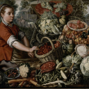 Joachim Bueckelaer, La Pourvoyeuse de légumes (1563).