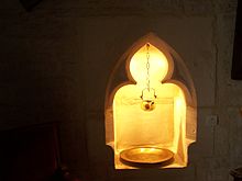 A 14th-century lavabo as a niche recessed into the side wall of a sanctuary in Amblie, Normandy Lavabo2.jpg