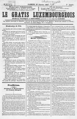 Le Gratis luxembourgeois 1857 N°1.png