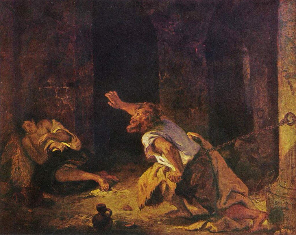 Le Prisonnier de Chillon, illustration d'un poème de Lord Byron (Eugène Delacroix).jpg