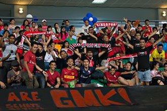 LionsXII unofficial fan group based at the Grandstand, named Grandstand Maki Kaki providing their usual support to the team during every home match