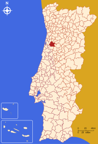 Águeda belediyesini gösteren Portekiz haritası