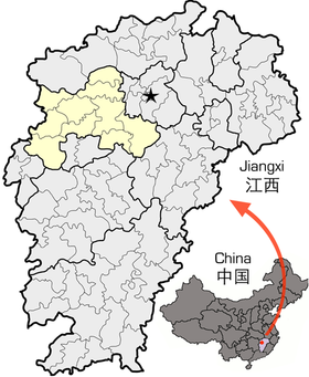Location of Yichun within Jiangxi.png