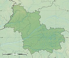 Mapa konturowa Loir-et-Cher, w centrum znajduje się punkt z opisem „Blois”