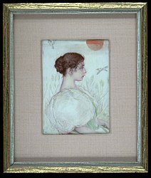 Head of a Young Girl. ca. 1900. Watercolor on ivory. 3 1/4 x 2 3/8 in. Smithsonian American Art Museum