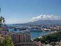 Vista del puerto de Málaga desde Gibralfaro, 2021-10-15.