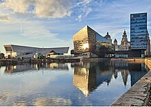 Headquarters of Liverpool City Region Combined Authority, which invests in Liverpool's major infrastructure and regeneration projects Mann Island Liverpool 2023.jpg