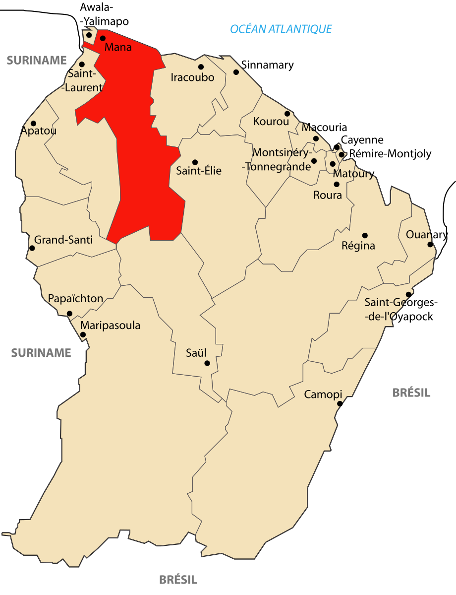 Карта мана. Муниципальные округа на карте французской Гвианы. Манас на карте. Где находится французская Гвиана.