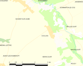 Mapa obce Coclois