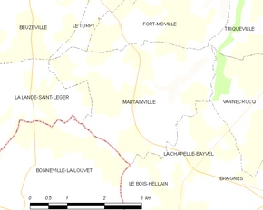 Poziția localității Martainville