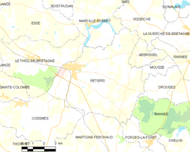 Mapa obce Retiers