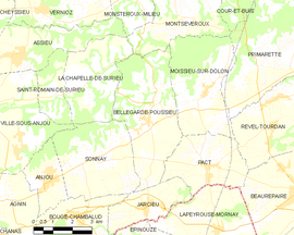 Mapa obce Bellegarde-Poussieu