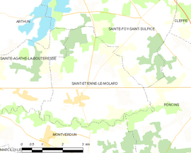 Mapa obce Saint-Étienne-le-Molard