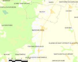 Mapa obce Barbonne-Fayel