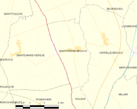 Mapa obce Saint-Pierre-Brouck
