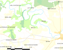 Mapa obce Batilly