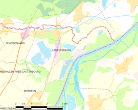 Mapa obce Lauterbourg