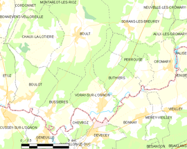 Mapa obce Voray-sur-l’Ognon