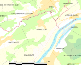 Mapa obce Gommecourt
